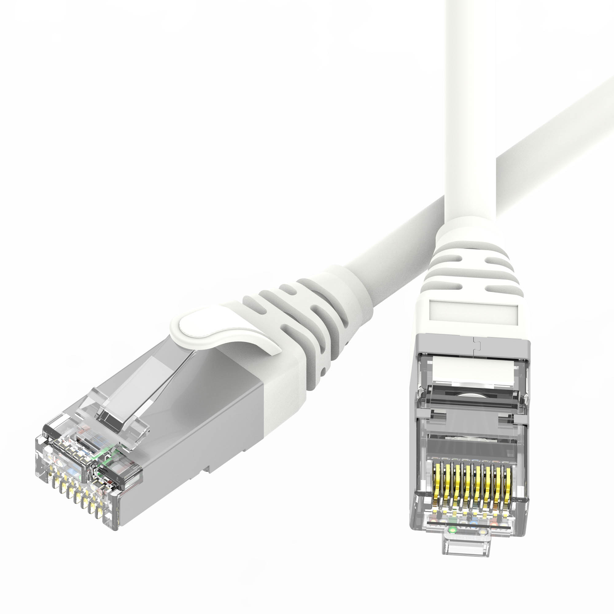 Патч-корд экранированный SLIM CAT6 U/FTP 4х2, 28 AWG, LSZH, белый, 0,3м