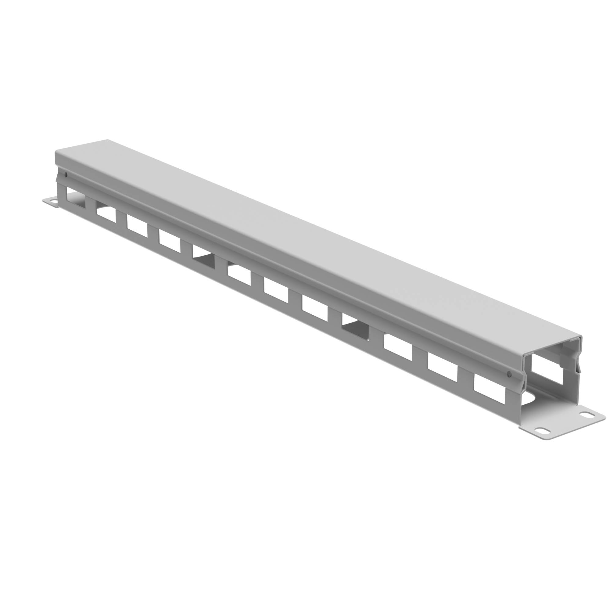 Организатор кабельный с крыш/отв 19" 1U, 40 мм RAL7035