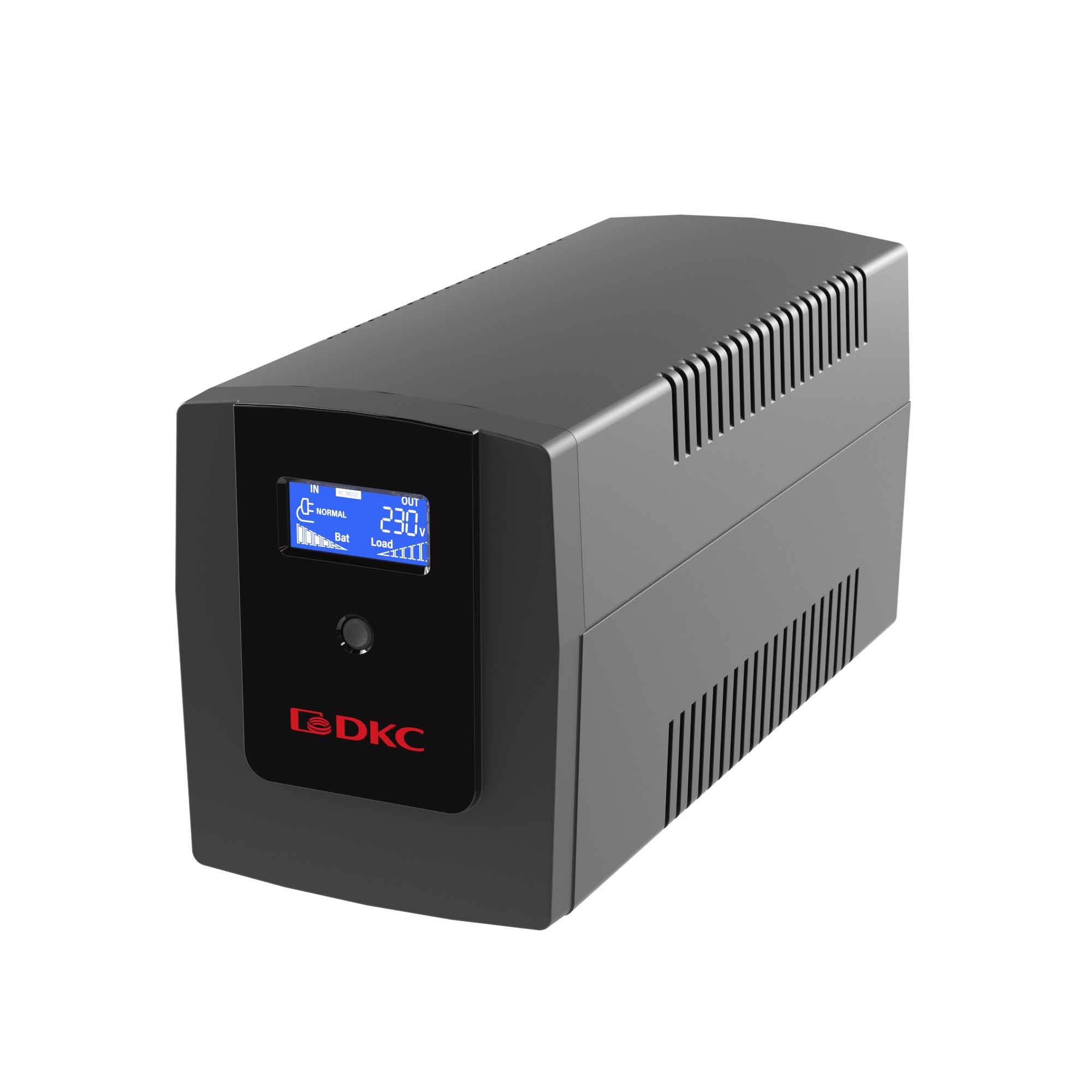 Линейно-интерактивный ИБП от ДКС серии Инфо с дисплеем (Info LCD), 1500ВА/900 Вт, 1/1, 3xSchuko, USB + RJ45, LCD, 2x8Aч