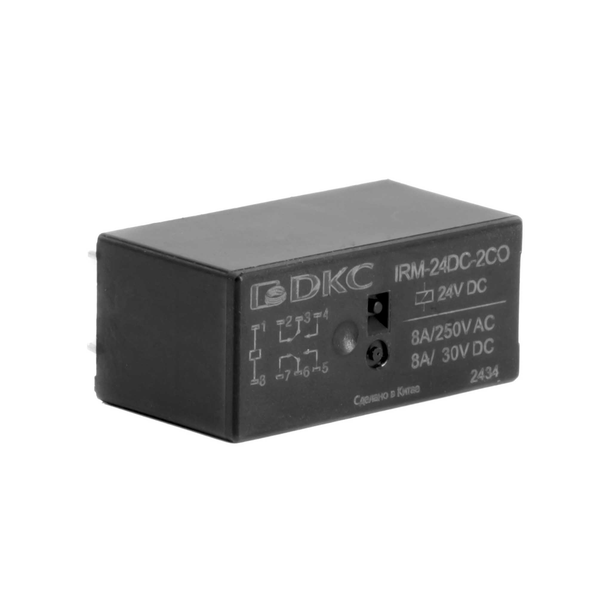 Реле миниатюрное низкопрофильное, 2CO, ком. ток 8А, AgSnO₂, напряжение48V DC
