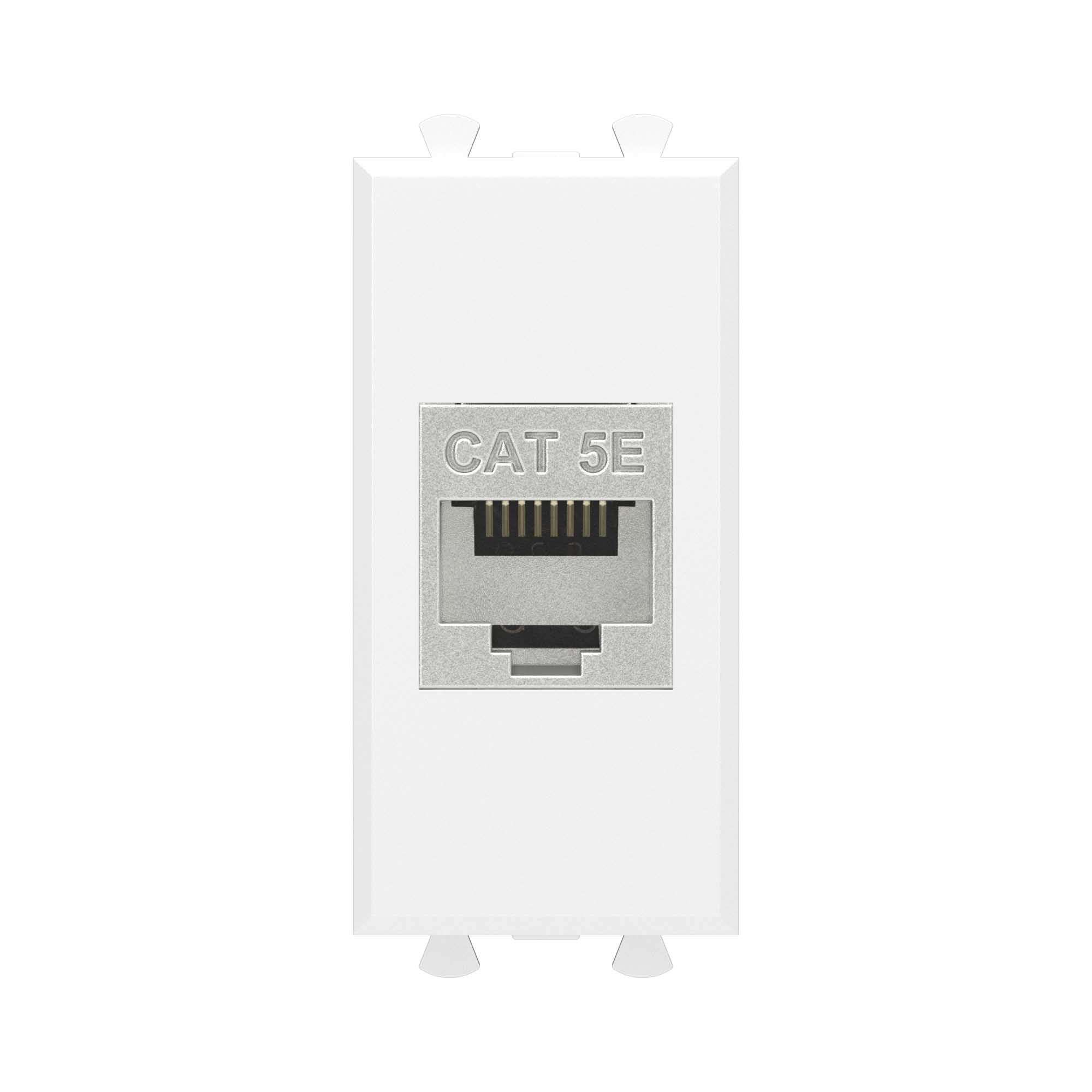 Компьютерная розетка RJ-45 без шторки модульная, кат.5е экранированная, Avanti, белое облако, 1 модуль