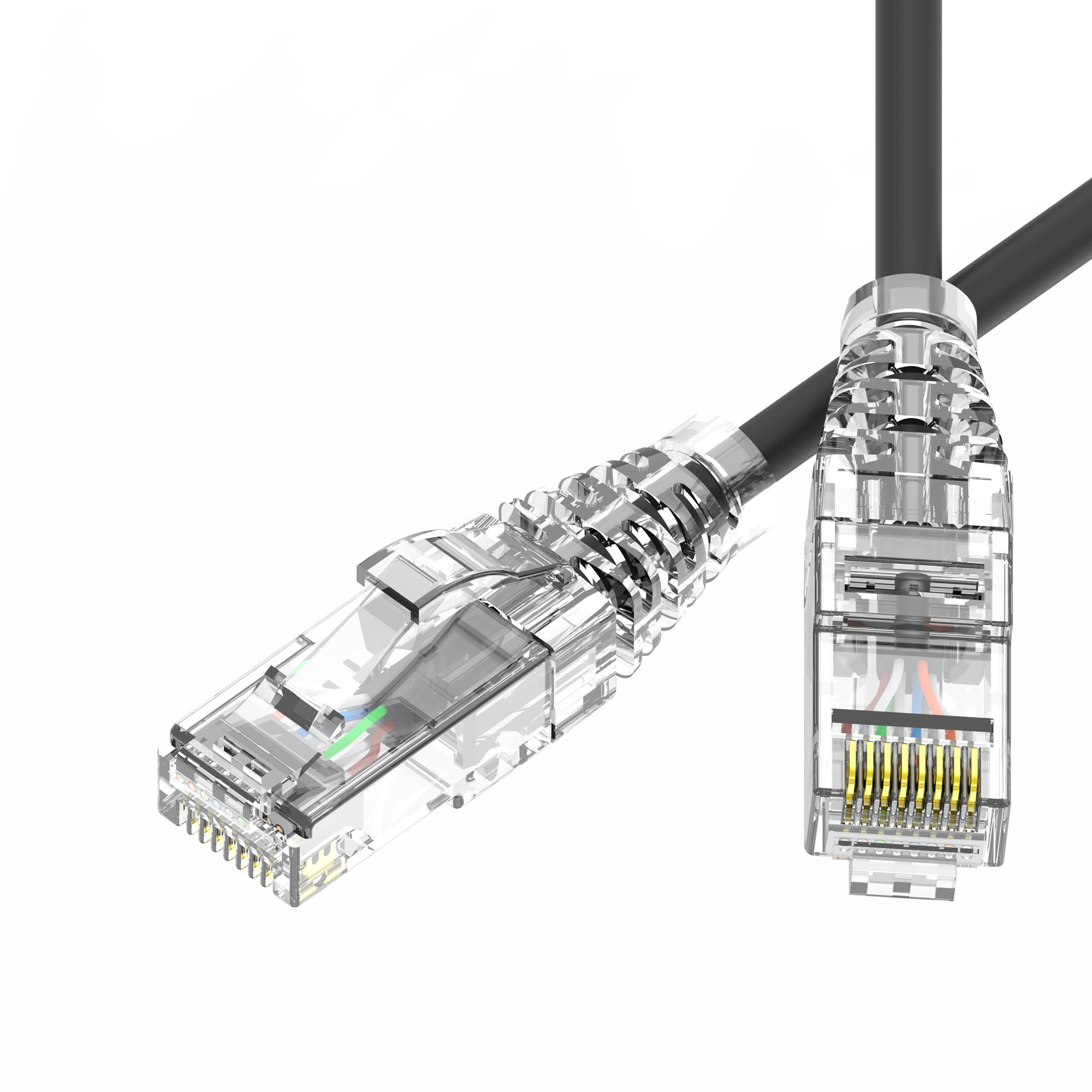 Патч-корд неэкранированный SLIM CAT6 U/UTP 4х2, 28 AWG, LSZH, чёрный, 0,2м
