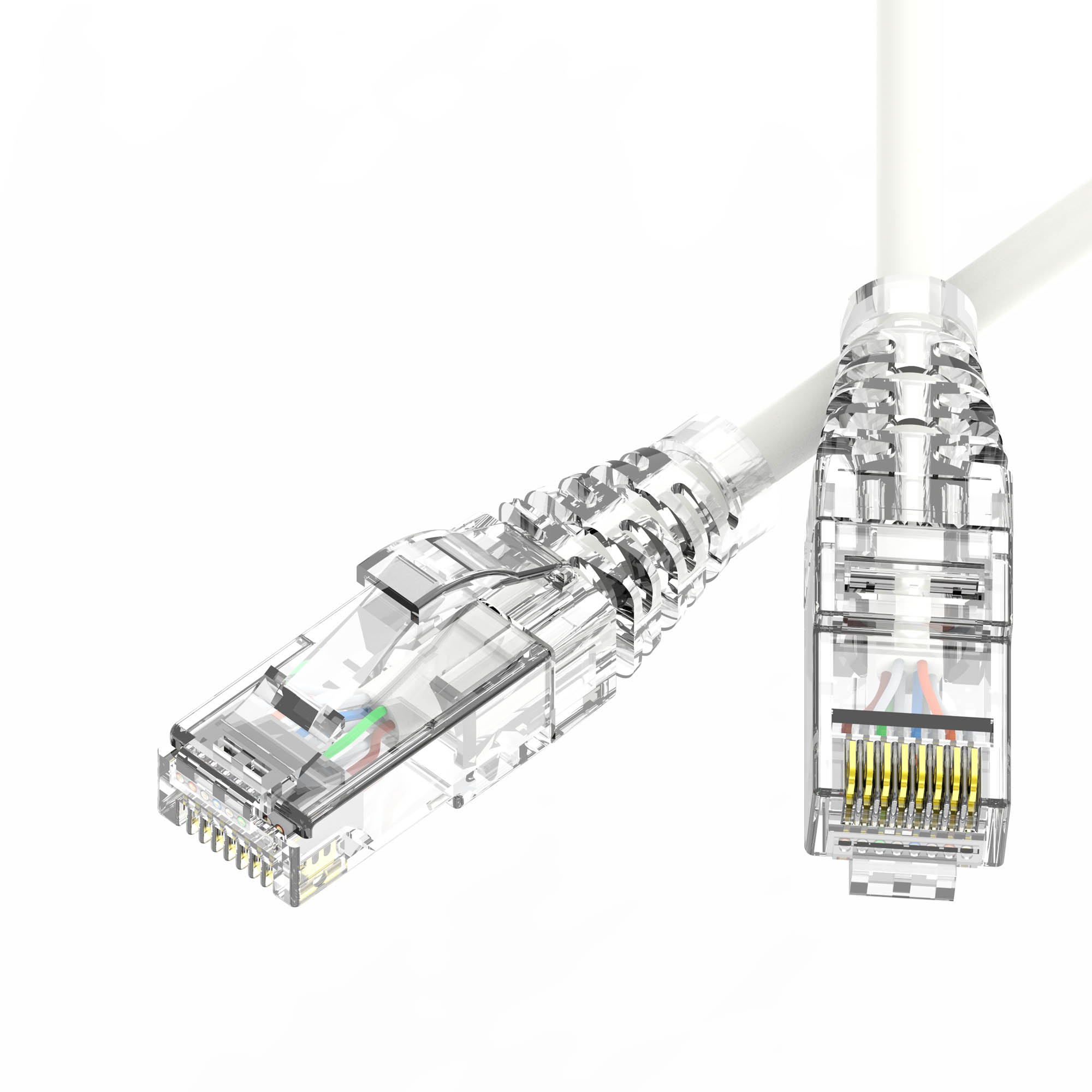 Патч-корд неэкранированный SLIM CAT6 U/UTP 4х2, 28 AWG, LSZH, белый, 0,3м