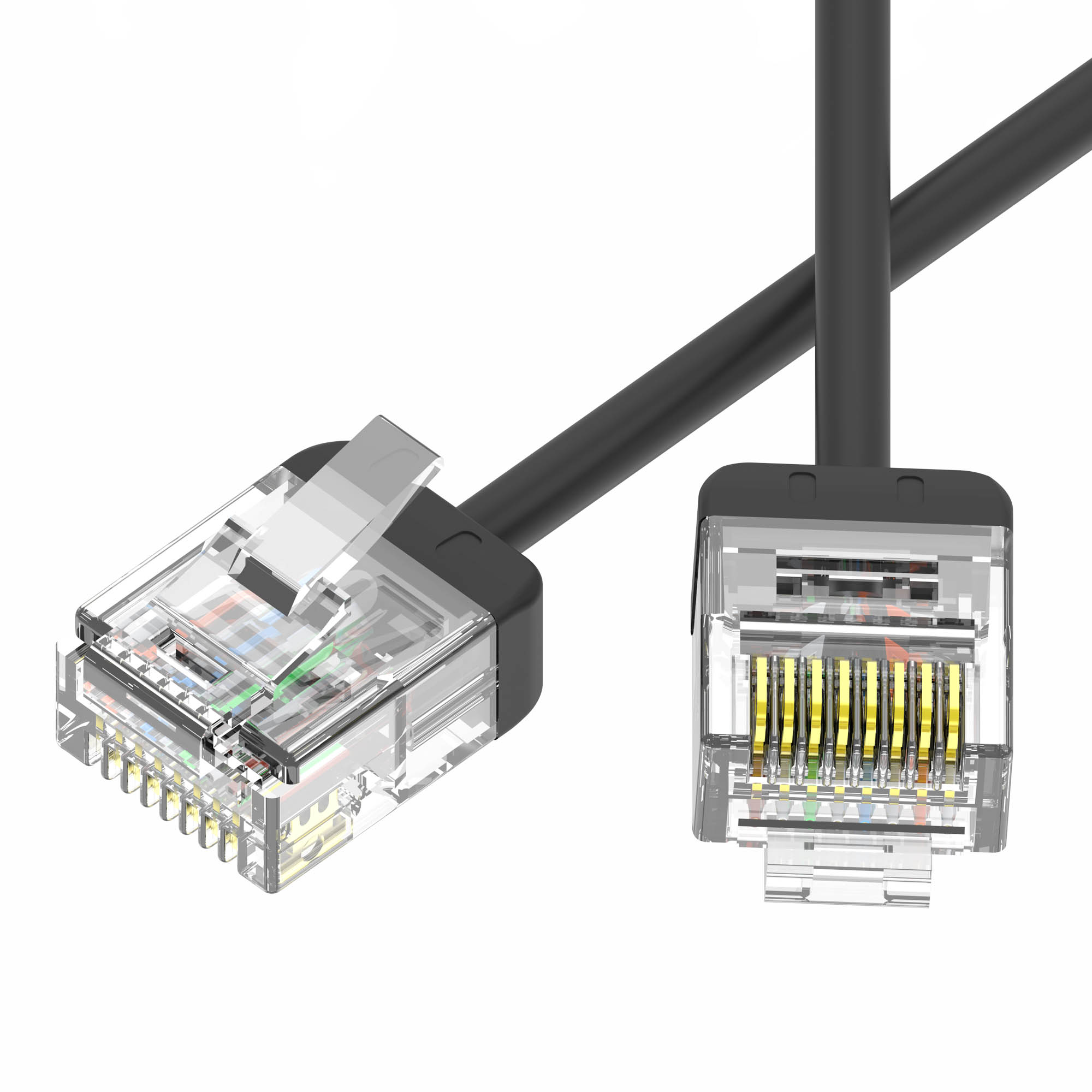 Патч-корд неэкранированный Ultra SLIM CAT6 U/UTP 4х2, 32 AWG, LSZH, чёрный, 2м