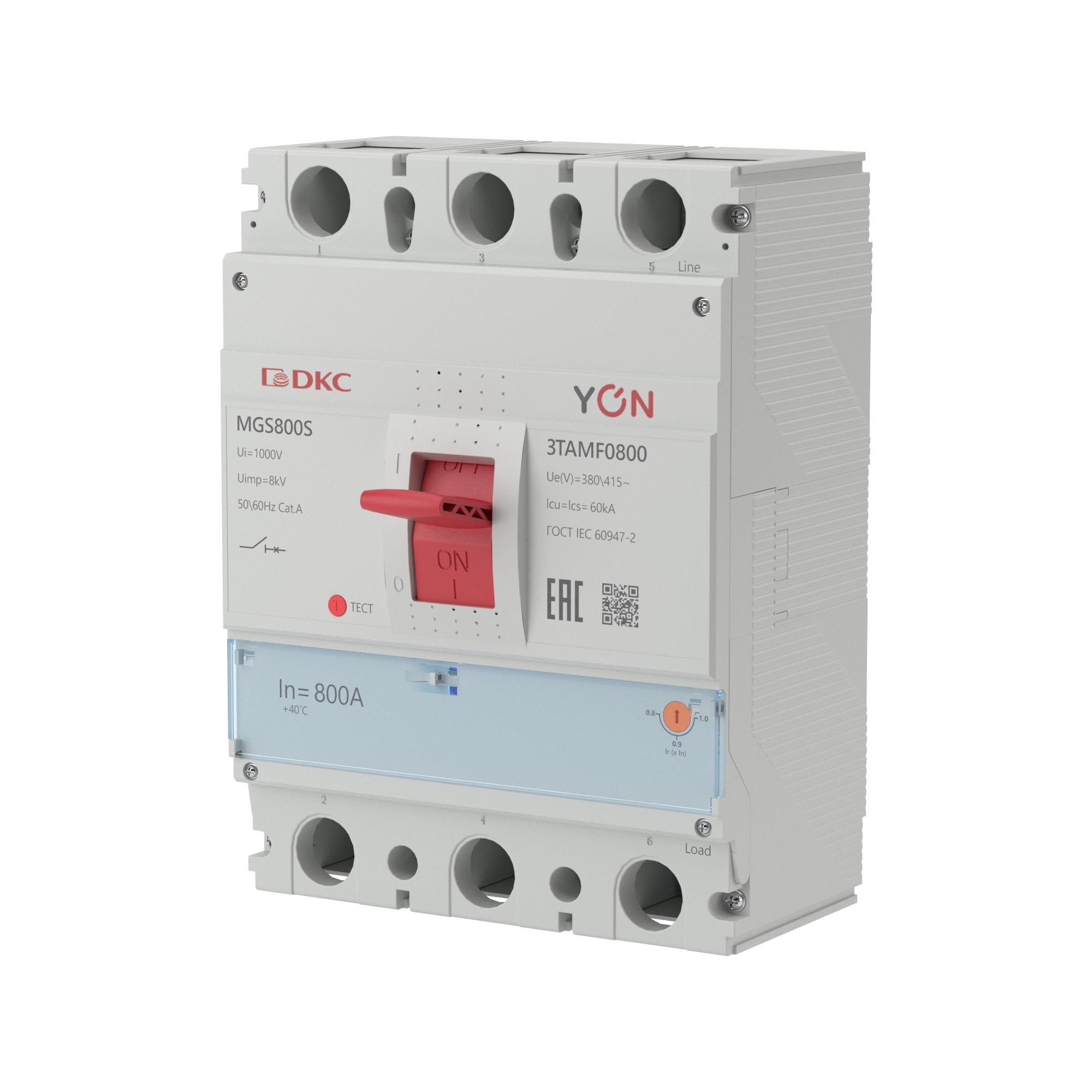 Авт. выкл. YON MGS800 3P 640-800A 60kA