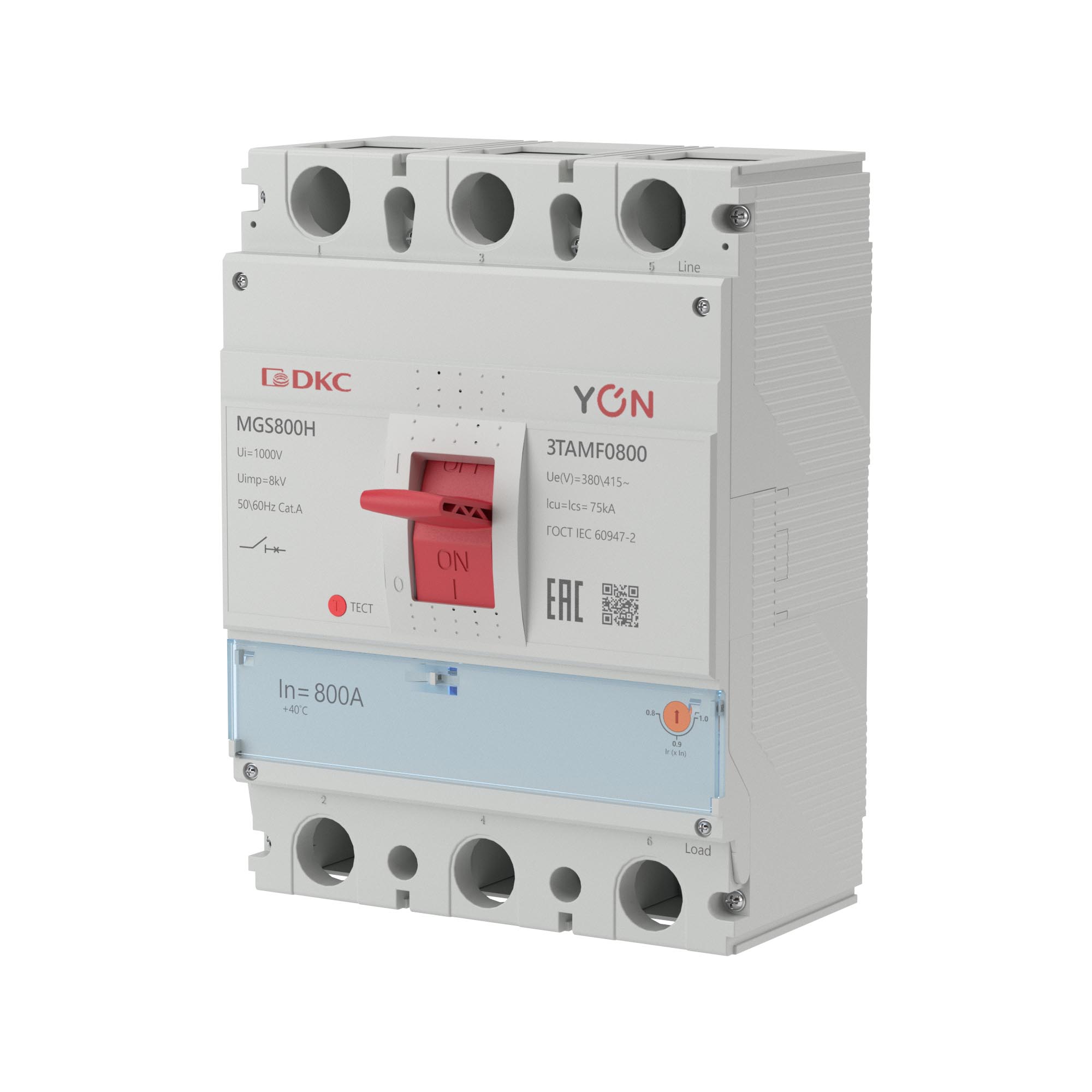 Авт. выкл. YON MGS800 3P 640-800A 75kA