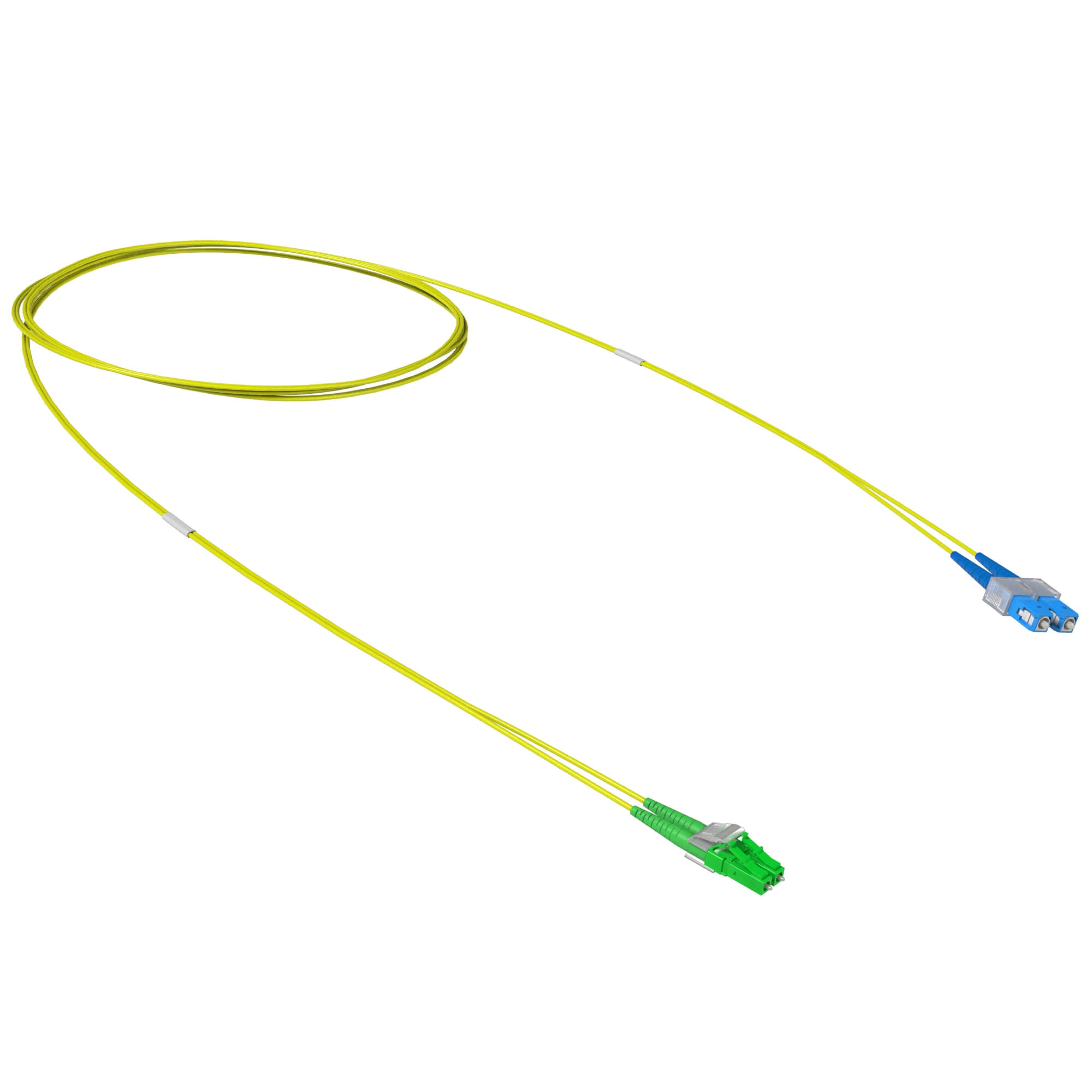 Оптический коммутационный шнур переходной двухволоконный (Duplex) LC-APC/SC-UPC, 9/125 OS2, 2 м