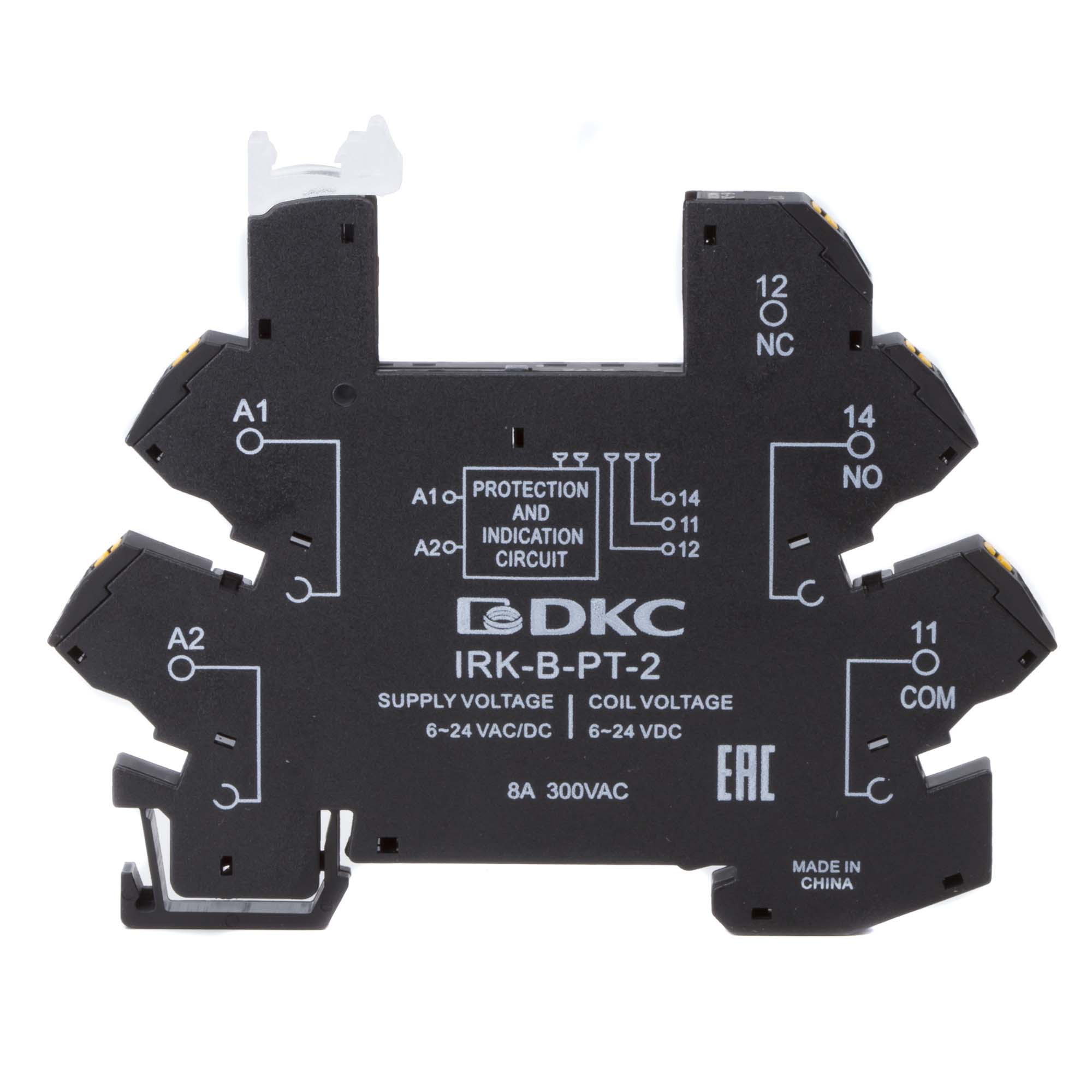 Колодка ультратонкая для реле серии RIS, вх. напр. 110V AC/DC, push-in клеммы