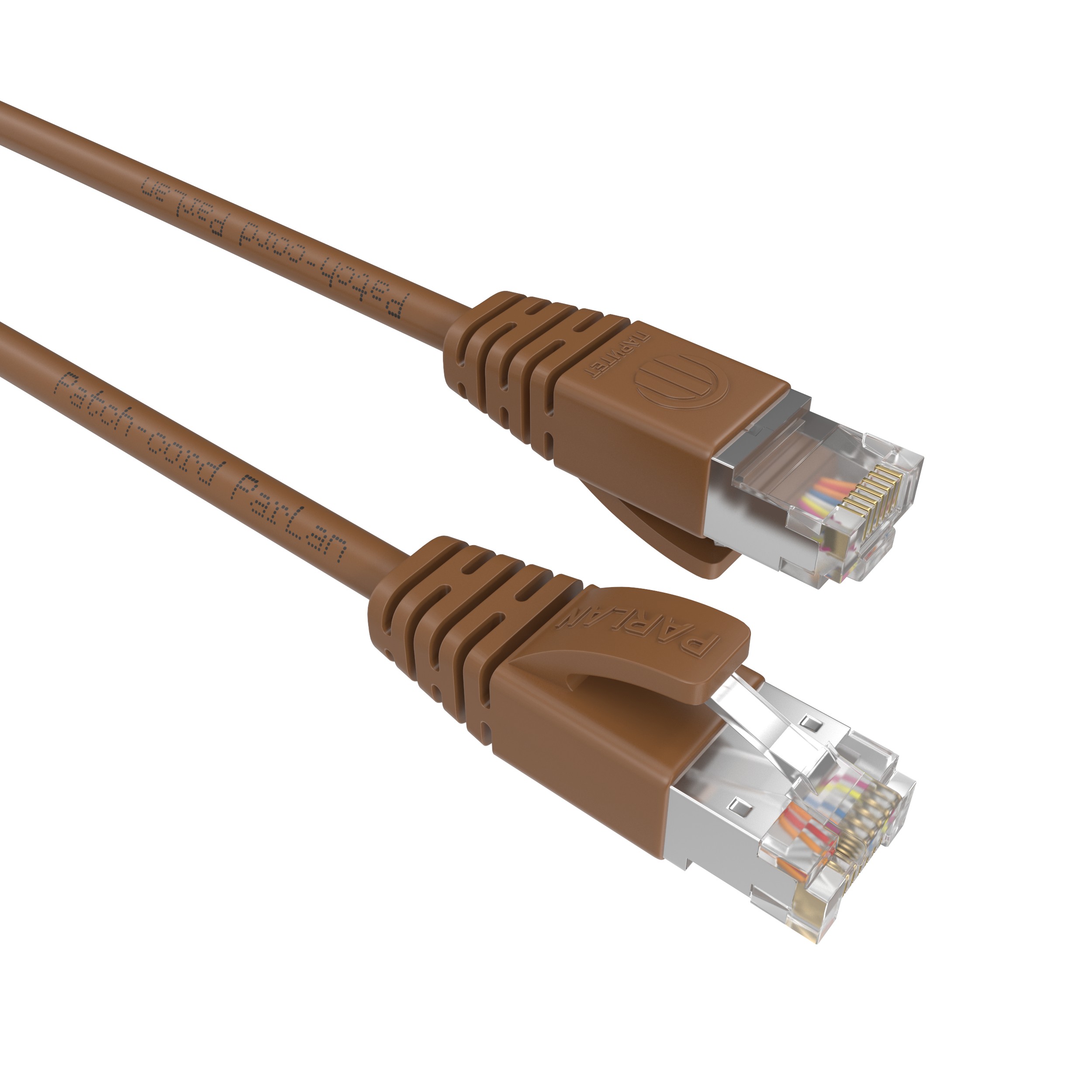 Шнур коммутационный Patch-cord ParLan S/FTP Cat 6A PUR 4х2х0,48 Flex RJ45-RJ45 BN 70m коричневый (патч-корд)
