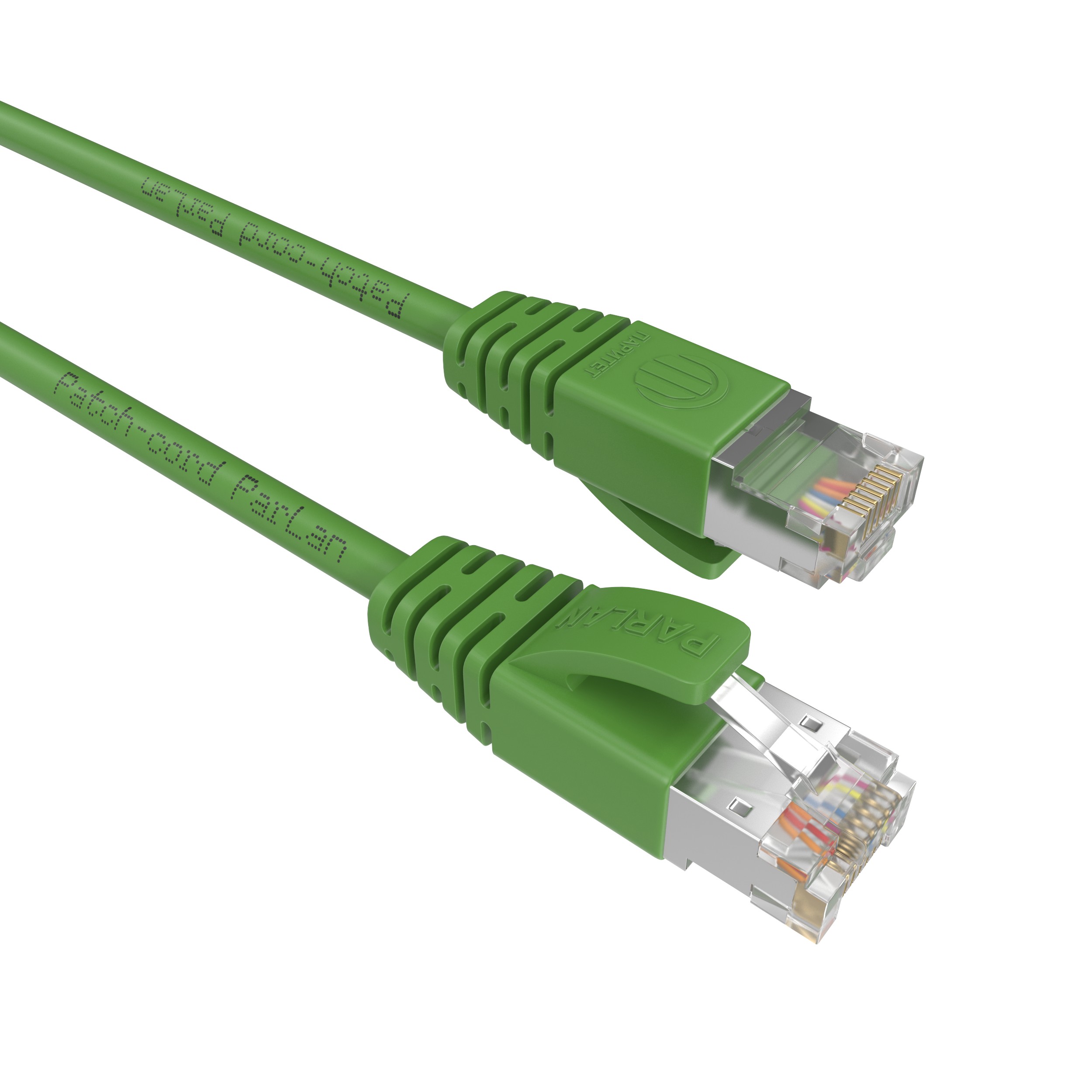 Шнур коммутационный Patch-cord ParLan S/FTP Cat 6A PUR 4х2х0,48 Flex RJ45-RJ45 GN 70m зеленый (патч-корд)