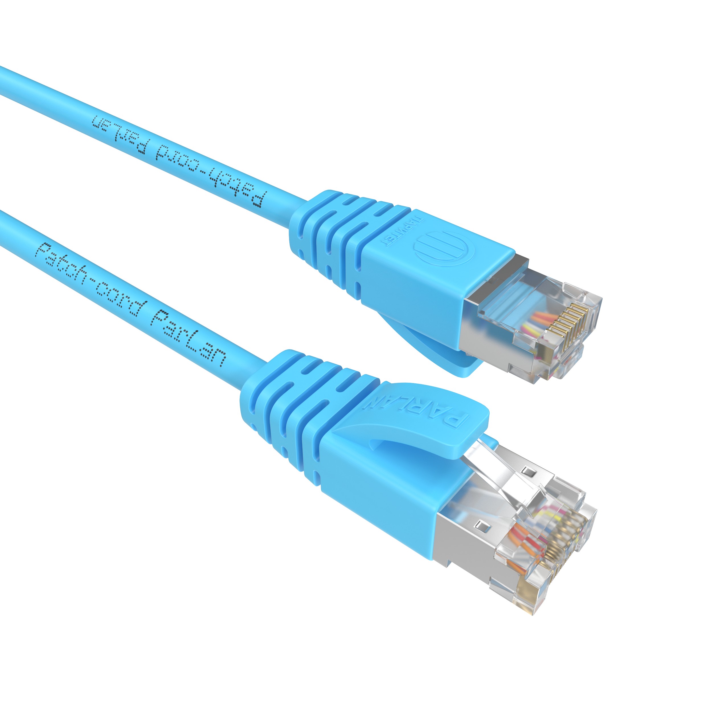 Шнур коммутационный Patch-cord ParLan SF/UTP Cat 5e PUR 4х2х0,60 Flex RJ45-RJ45 LB 70m голубой (патч-корд)