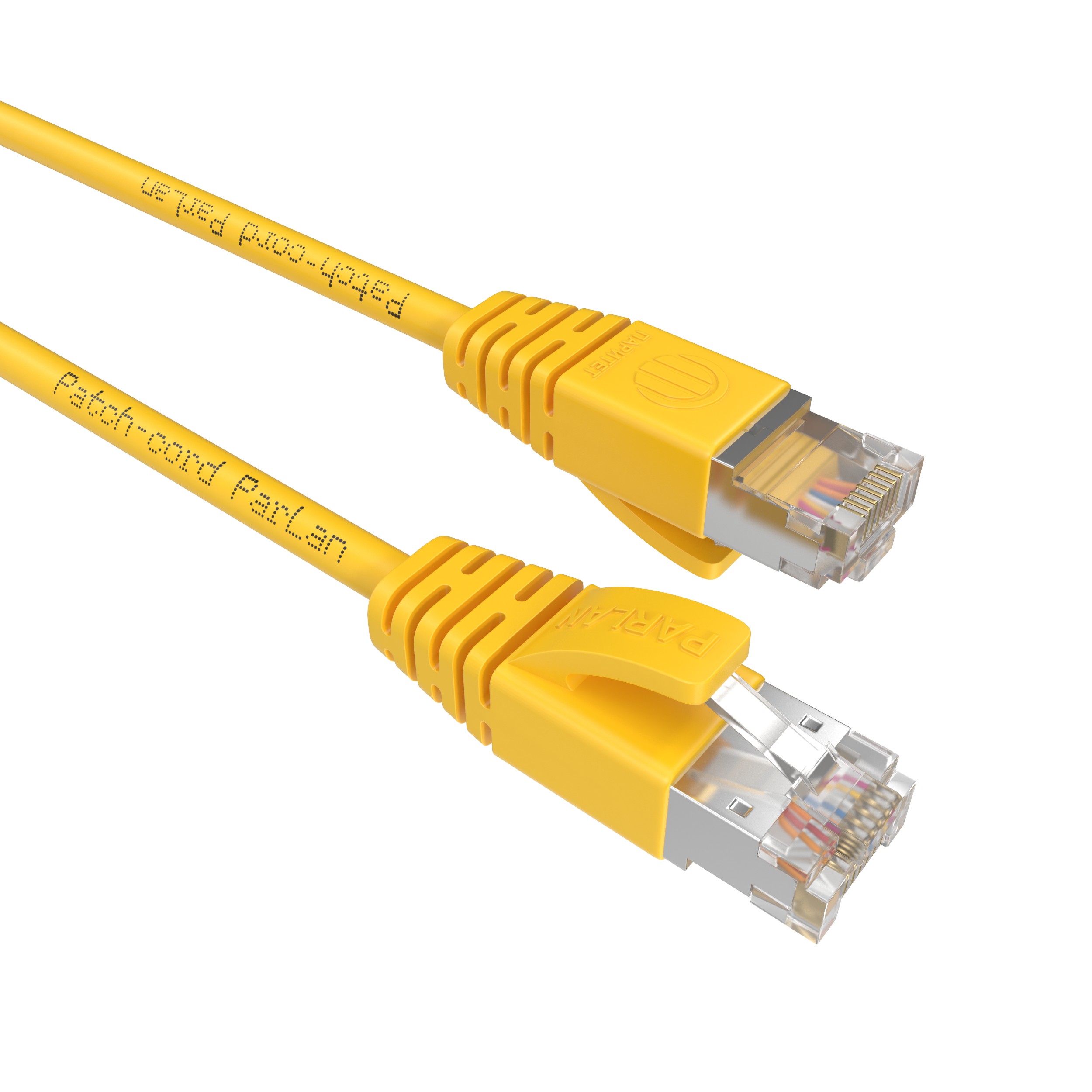 Шнур коммутационный Patch-cord ParLan SF/UTP Cat 5e PUR 4х2х0,60 Flex RJ45-RJ45 YE 70m желтый (патч-корд)