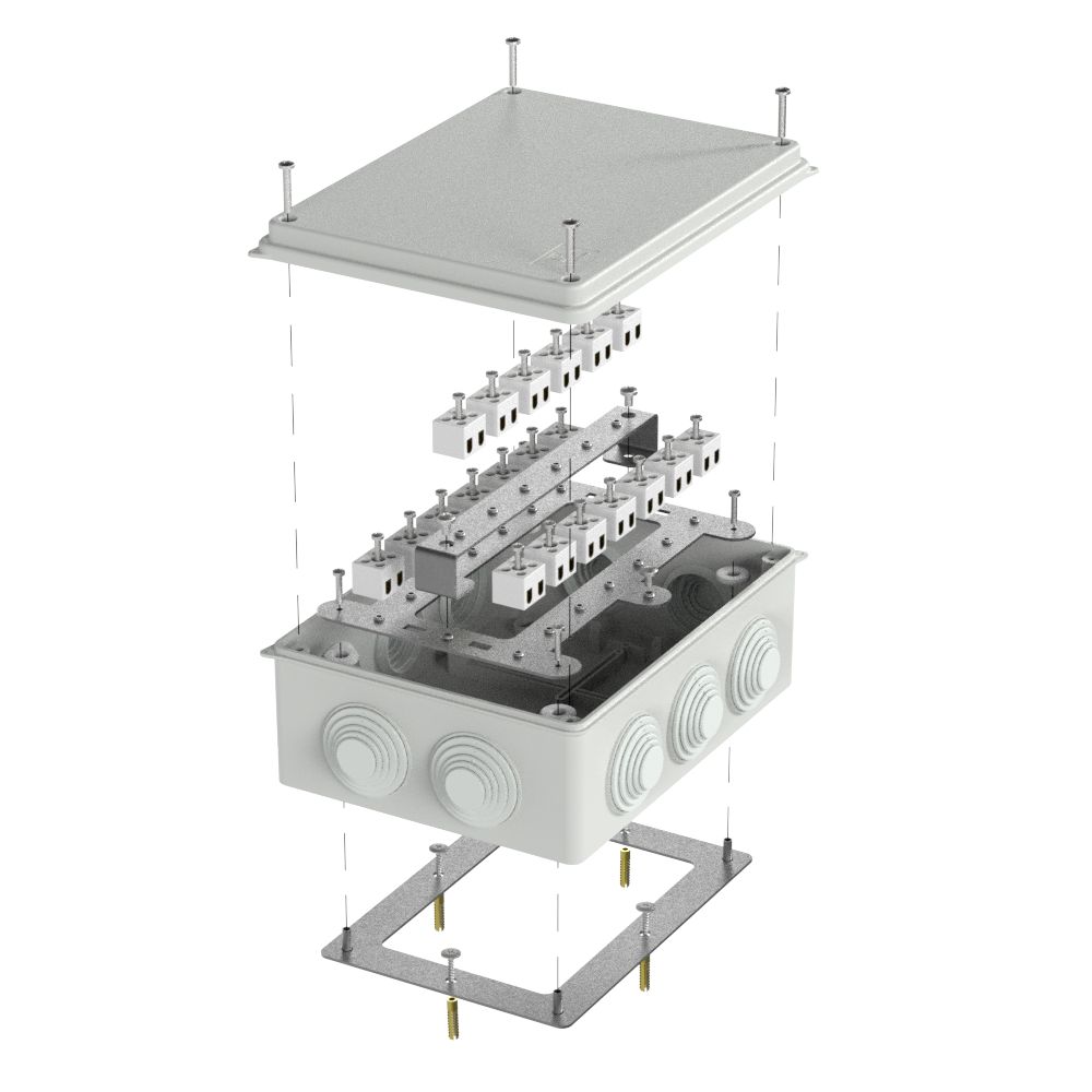 Коробка огнестойкая для о/п 40-0320-FR2.5-40 Е15-Е120 RAL7035 200х150х75 (5 шт/кор) Промрукав