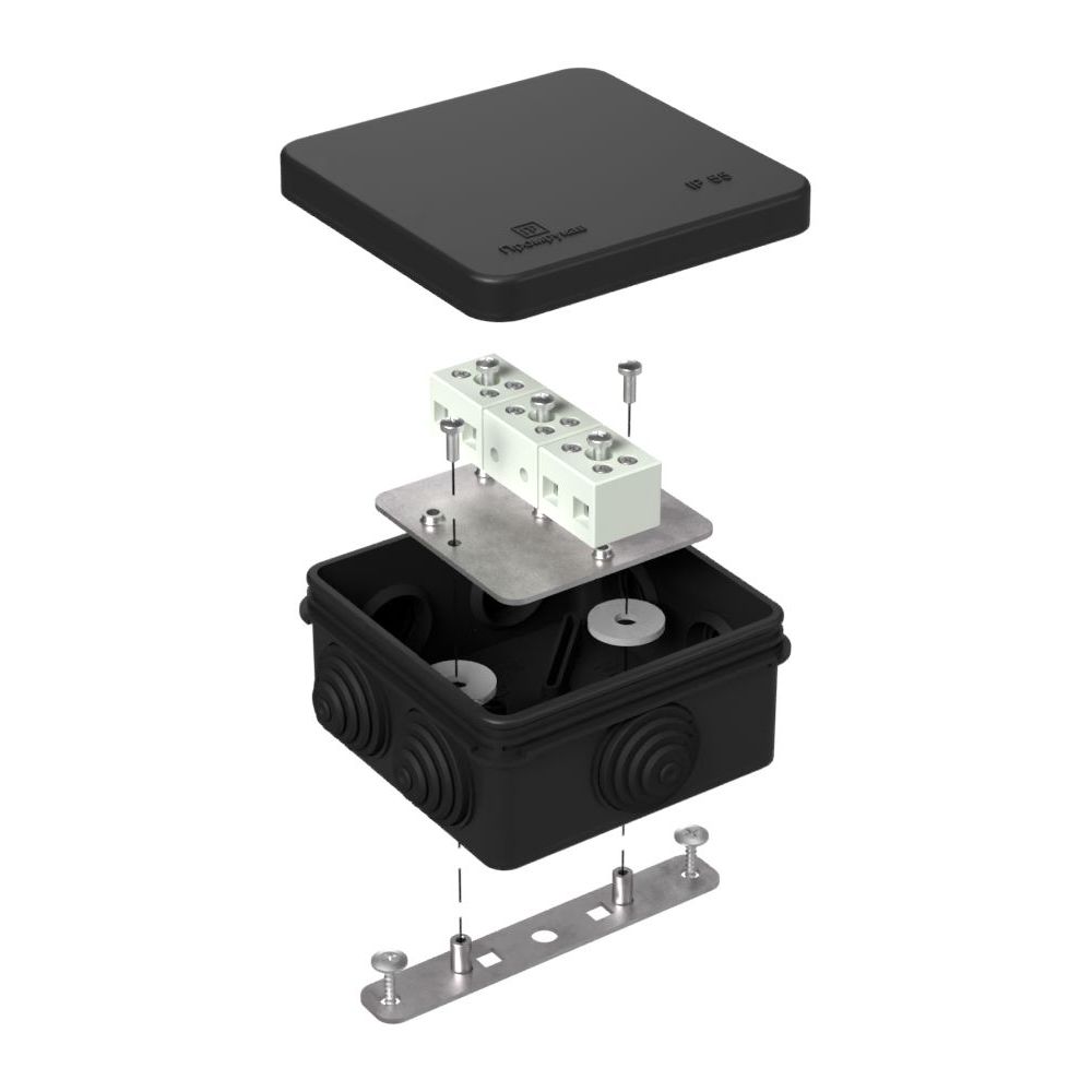 Коробка огнестойкая для о/п 40-0210-FR6.0-6 Е15-Е120 RAL9005 80х80х40 Промрукав
