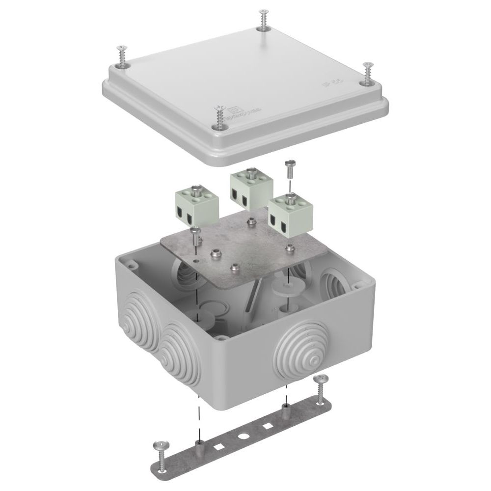 Коробка огнестойкая для о/п 40-0300-FR2.5-6 Е15-Е120 RAL7035 100х100х50 (14 шт/кор) Промрукав