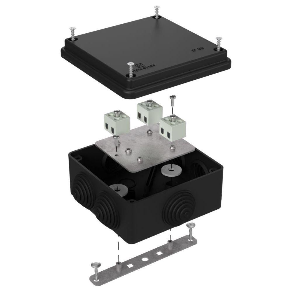 Коробка огнестойкая для о/п 40-0300-FR2.5-6 Е15-Е120 RAL9005 100х100х50 (14 шт/кор) Промрукав