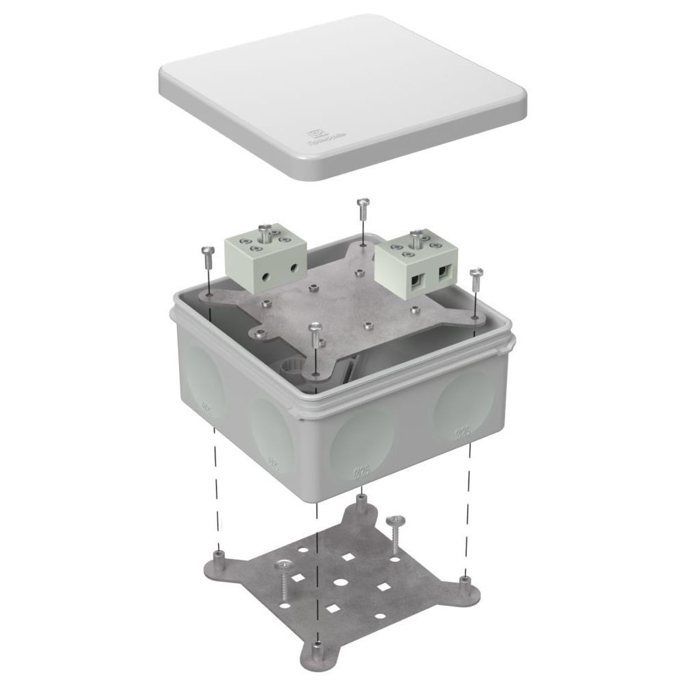 Коробка огнестойкая для о/п двухкомпонентная 60-0300-FR10.0-4 Е15-Е120 RAL7035 100х100х50 (14 шт/кор) Промрукав