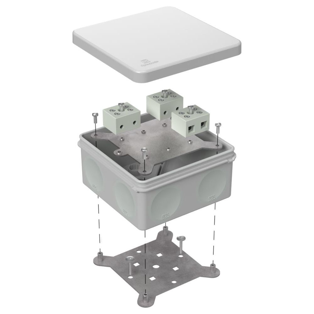 Коробка огнестойкая для о/п двухкомпонентная 60-0300-FR10.0-6 Е15-Е120 RAL7035 100х100х50 (14 шт/кор) Промрукав