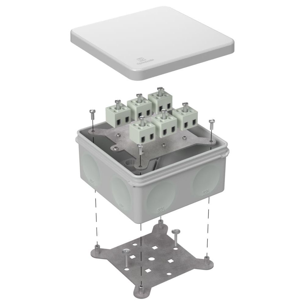 Коробка огнестойкая для о/п двухкомпонентная 60-0300-FR2.5-12 Е15-Е120 RAL7035 100х100х50 (14 шт/кор) Промрукав