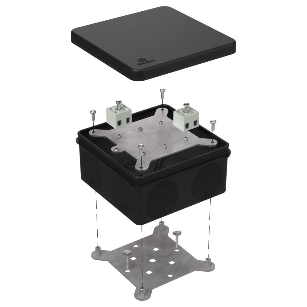Коробка огнестойкая для о/п двухкомпонентная 60-0300-FR2.5-4 Е15-Е120 RAL9005 100х100х50 (14 шт/кор) Промрукав