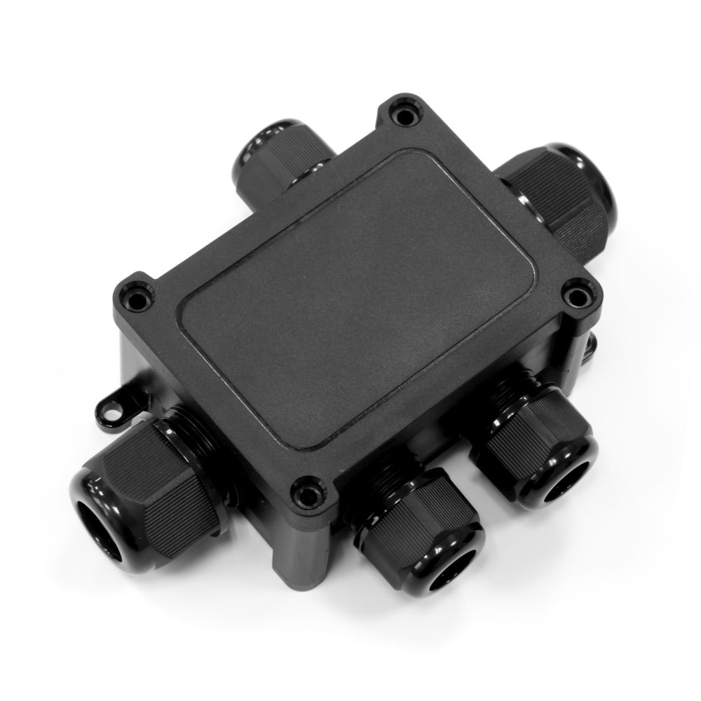 Распределительная коробка 5-вводная IP68 ПА66 40А 450В d5-14 мм 135х96х42 черная Промрукав