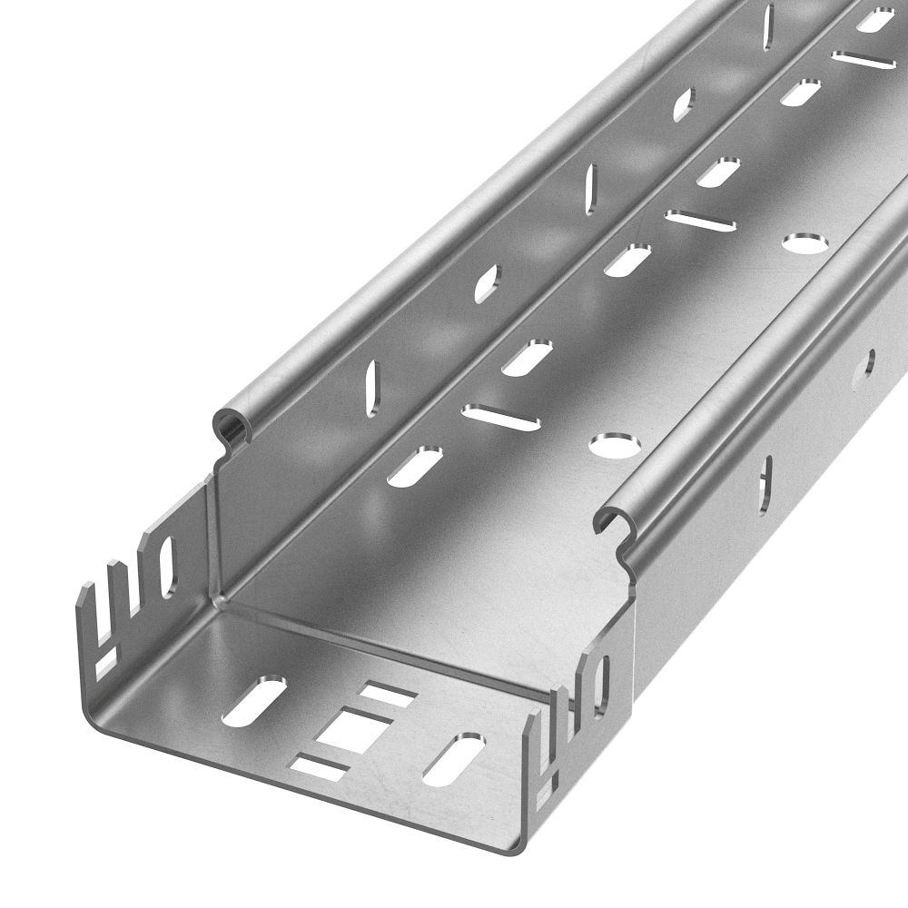 Лоток перфорированный Профи INOX (AISI 304) 100х50х3000 (2,0 мм) (6 м/уп) Промрукав