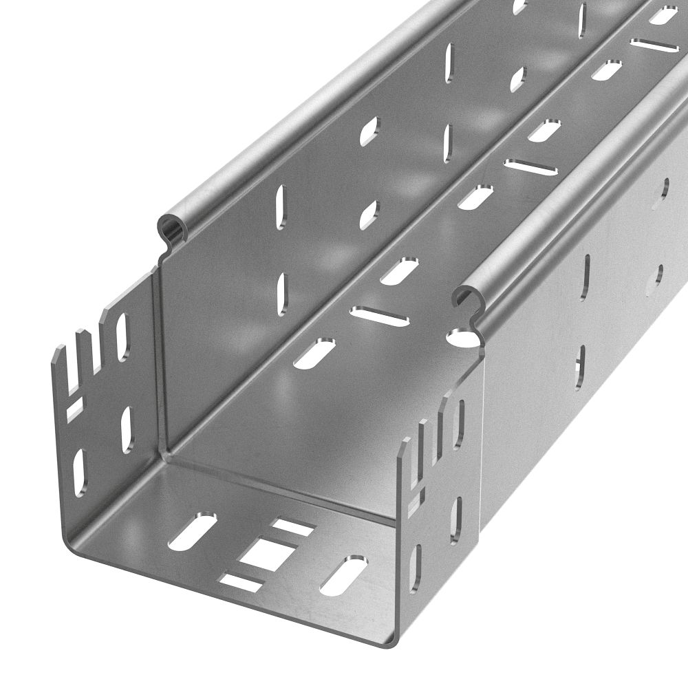 Лоток перфорированный Профи INOX (AISI 304) 100х80х3000 (2,0 мм) (6 м/уп) Промрукав