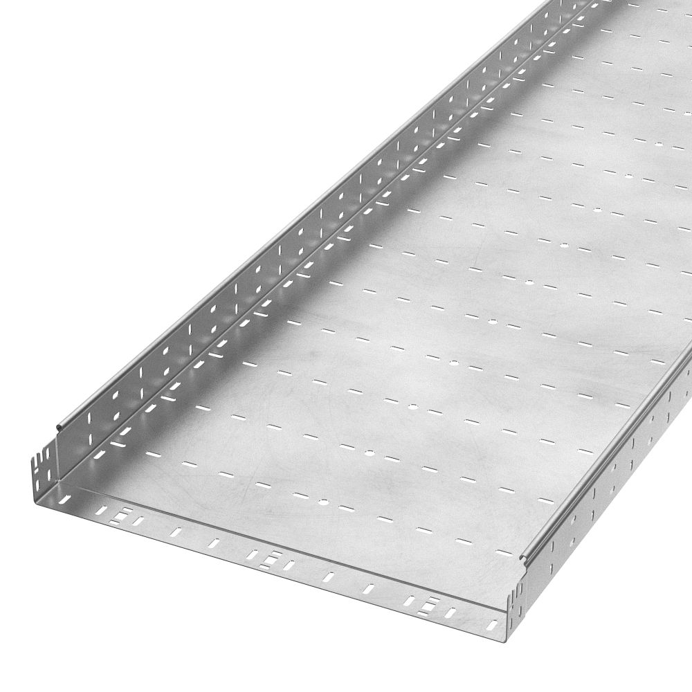 Лоток перфорированный Профи INOX (AISI 304) 600х80х3000 (2,0 мм) (6 м/уп) Промрукав