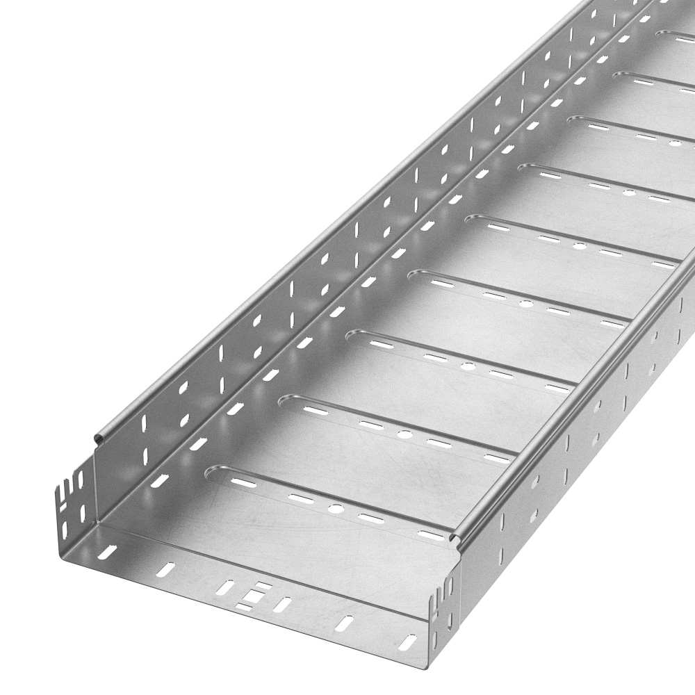 Лоток перфорированный Профи INOX (AISI 304) 300х80х3000 (1,2 мм) (6 м/уп) Промрукав