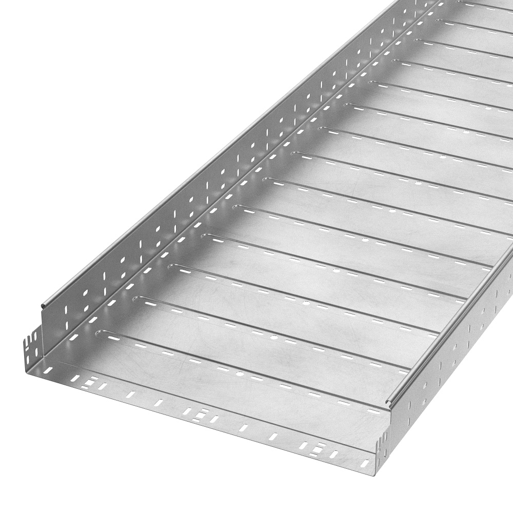 Лоток перфорированный Профи INOX (AISI 304) 600х100х3000 (1,2 мм) (6 м/уп) Промрукав