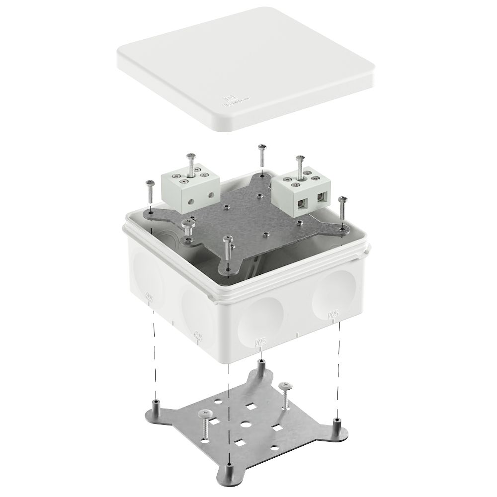Коробка огнестойкая для о/п двухкомпонентная 60-0300-FR10.0-4 Е15-Е120 RAL9003 100х100х50 (14 шт/уп) Промрукав
