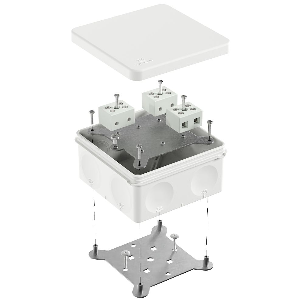 Коробка огнестойкая для о/п двухкомпонентная 60-0300-FR10.0-6 Е15-Е120 RAL9003 100х100х50 (14 шт/уп) Промрукав