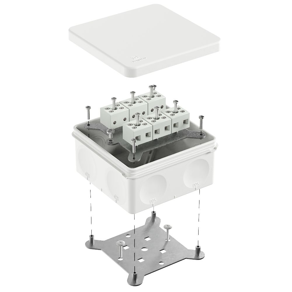 Коробка огнестойкая для о/п двухкомпонентная 60-0300-FR6.0-12 Е15-Е120 RAL9003 100х100х50 (14 шт/уп) Промрукав