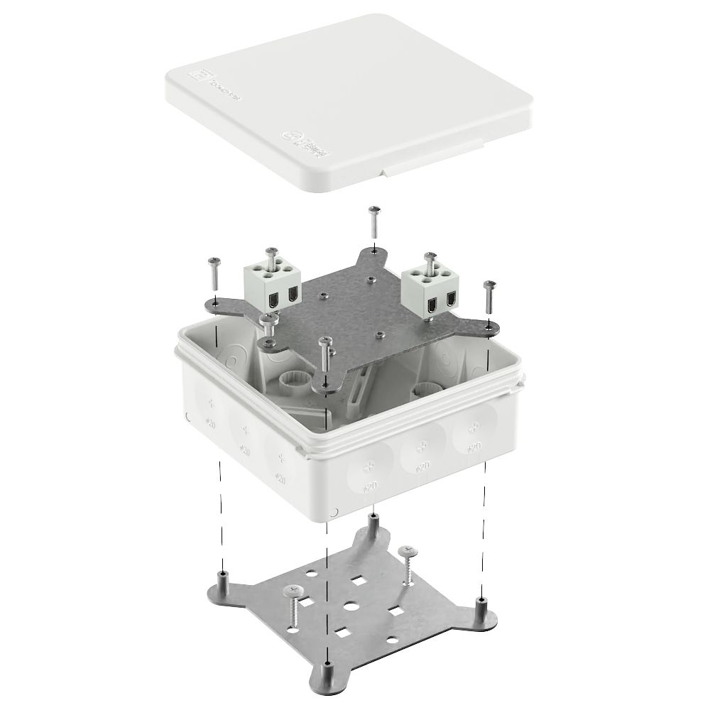 Коробка огнестойкая для о/п двухкомпонентная 60-0303-FR2.5-4 Е15-Е120 RAL9003 100х100х40 (16 шт/кор) Промрукав