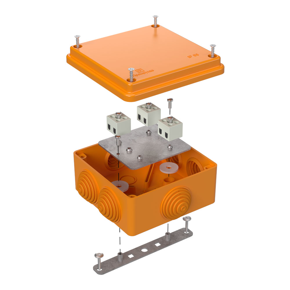 Коробка огнестойкая для о/п 40-0300-FR2.5-6 Е15-Е120 RAL2004 100х100х50 (14 шт/кор) Промрукав