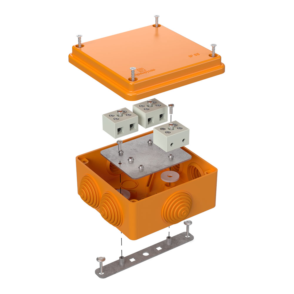 Коробка огнестойкая для о/п 40-0300-FR6.0-6 Е15-Е120 RAL2004 100х100х50 (14 шт/кор) Промрукав